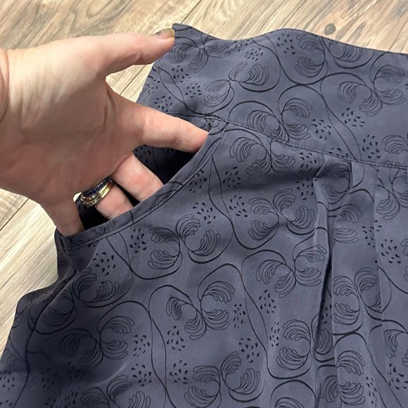 R Purple & Black Pleated Flare Skirt Women’s Size 10 Knee-Length w/ Pockets - Picture 5 of 9